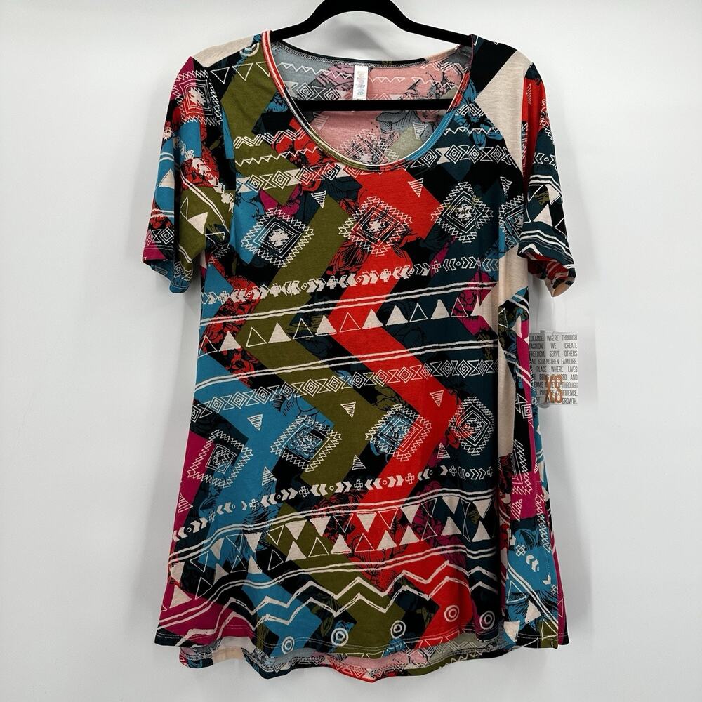 Lularoe Perfect Tee Womens XS Multicolor Aztec Capsule Oversized